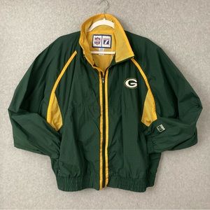 Vintage Logo 7 GameDay NFL Green Bay Packers Zip Up Windbreaker Jacket